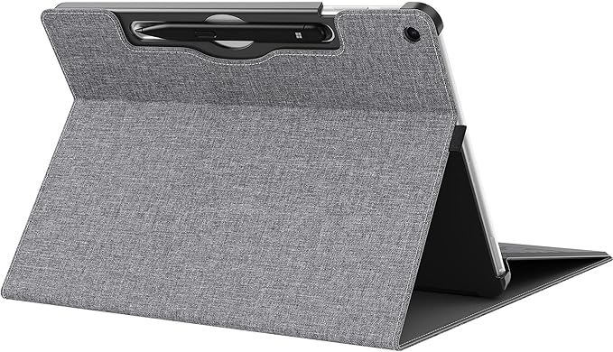 Tablet Case for 2025 New Microsoft Surface Pro 1st Edition 12-inch, PU Leather & Hard Shell Laptop Protective Cover with Multi-Angle Built-in Kickstand & Pen Holder (Grey)