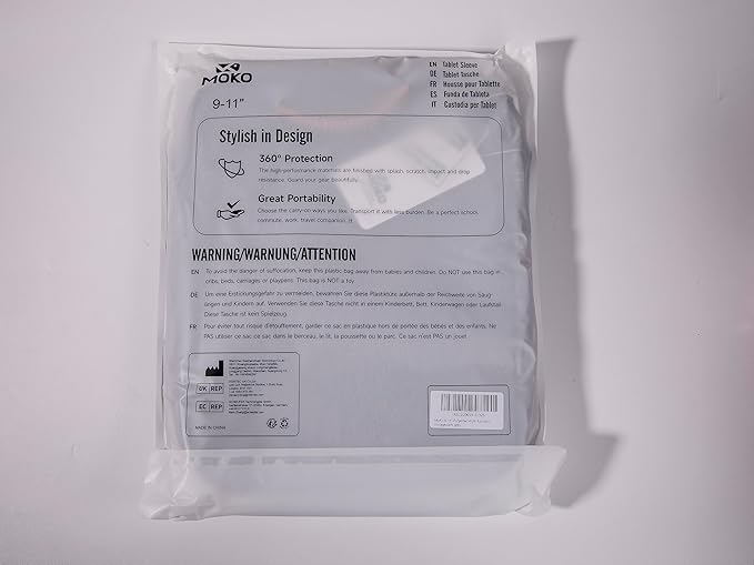 MoKo 9-11 Inch Tablet Sleeve Bag Handle Carrying Case with Shoulder Strap Fits 11inch iPad Air M3, iPad A16 2025, Pro 11 inch, iPad 10/9/8/7th Gen, Tab S8/S9 11", Dark Gray