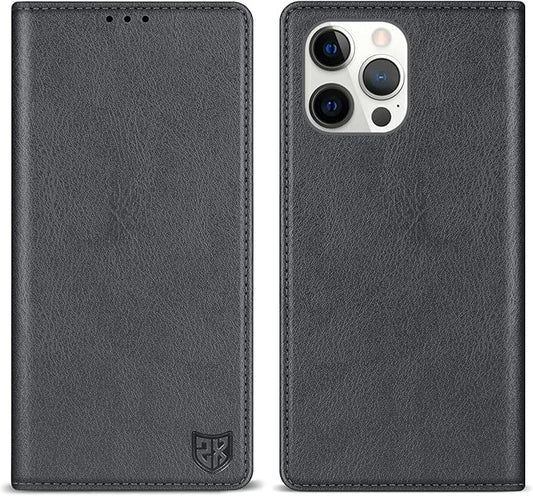 ZZXX for iPhone 15 Pro Max Wallet Case with [RFID Blocking] Card Slot Stand Strong Magnetic Leather Flip Fold Protective Phone Case for iPhone 15 Pro Max Case Wallet(Grey-6.7 inch)