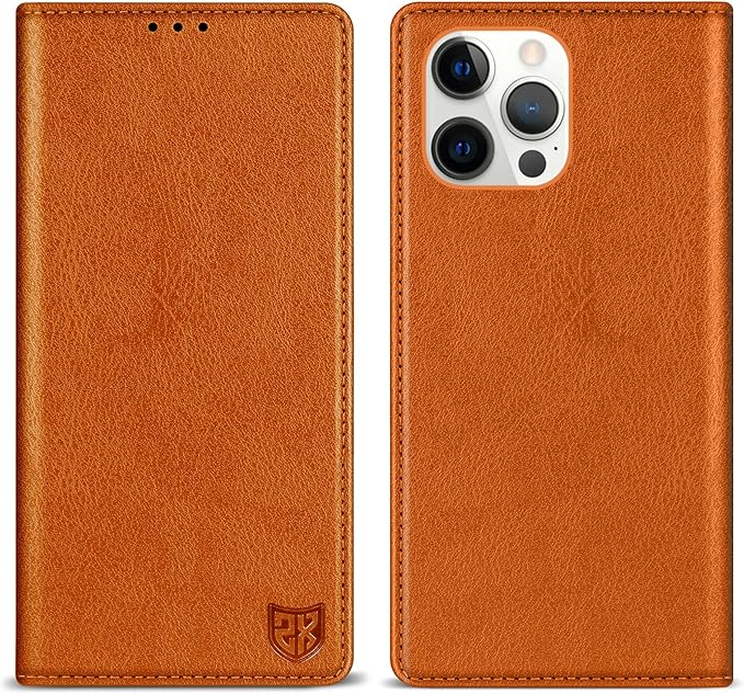 ZZXX for iPhone 15 Pro Wallet Case with [RFID Blocking] Card Slot Stand Strong Magnetic Leather Flip Fold Protective Phone Case for iPhone 15 Pro Case Wallet(Brown-6.1 inch)