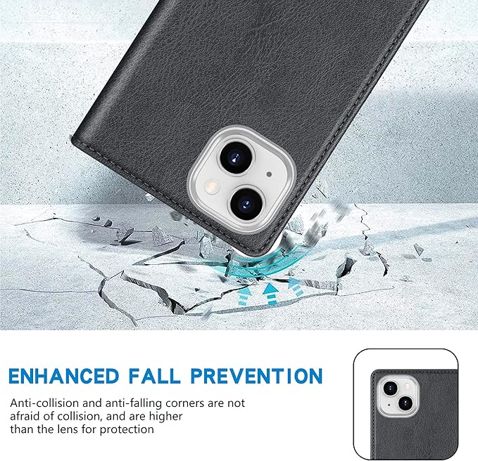 ZZXX for iPhone 15 Plus Wallet Case with [RFID Blocking] Card Slot Stand Strong Magnetic Leather Flip Fold Protective Phone Case for iPhone 15 Plus Case Wallet(Grey-6.7 inch)