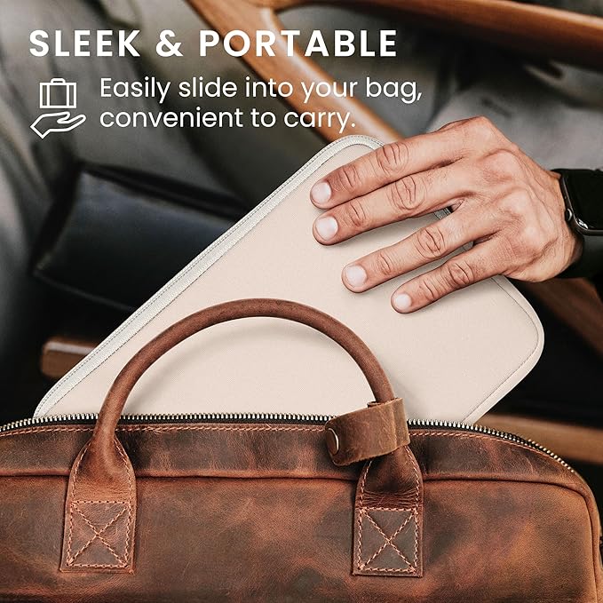 kwmobile Neoprene Pouch Compatible with 8"-8,4" Tablet - Universal Sleeve Case Cover with Zipper for Tablet - White