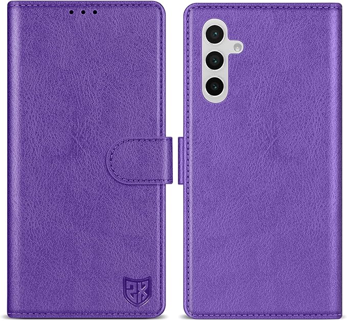 ZZXX for Samsung Galaxy S25 Plus Wallet Case with [RFID Blocking] Card Slot Kickstand Magnetic Closure Leather Flip Fold Protective Phone Case for Galaxy S25 Plus 5G Case Wallet(Purple-6.6 inch)