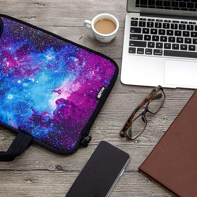 RICHEN 14-15.6 Inch Galaxy Laptop Shoulder Bag Messenger Bag Case Notebook Handle Sleeve Neoprene Soft Carpet Tablet Travel Accessories Pocket