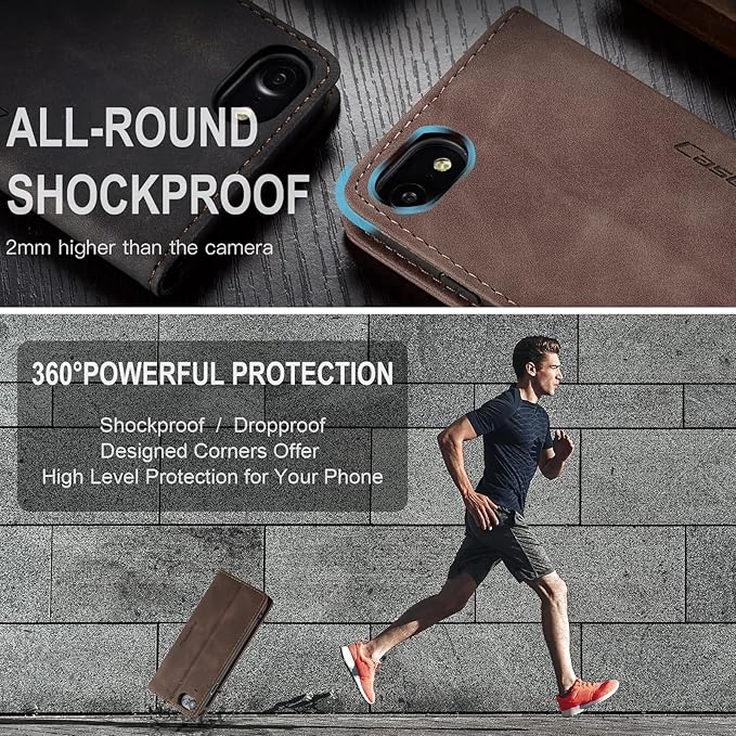 for iPhone 6 / 6S Case, Flip Wallet Leather Case with Card Holder Magnetic Closure Shockproof Kickstand Protective Phone Cases Cover for iPhone 6S,Coffee