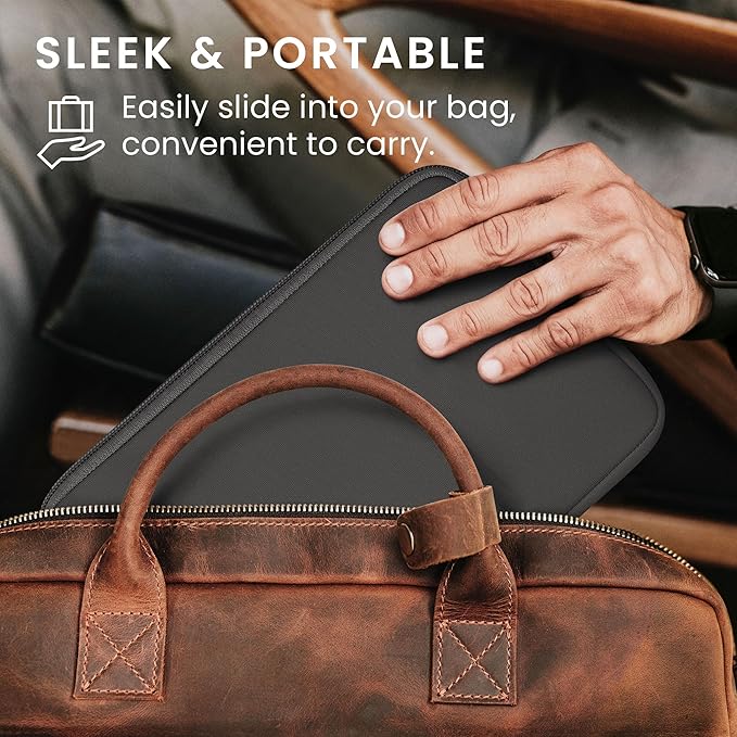 kwmobile Neoprene Pouch Compatible with 8"-8,4" Tablet - Universal Sleeve Case Cover with Zipper for Tablet - Grey