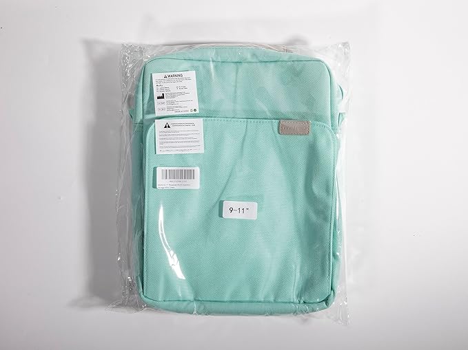 MoKo 9-11 Inch Tablet Sleeve Bag Fits iPad air 5 10.9" 2022, iPad Pro 11 M2 2022-2018, iPad 10th 10.9, Air 4 10.9, Tab S8 2022, Handle Carrying Case with Shoulder Strap, Mint Green