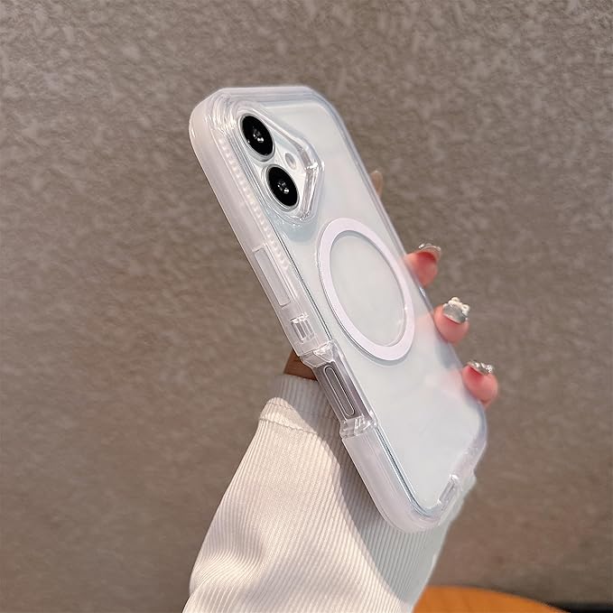 Designed for iPhone 17 Case,[Compatible with Magsafe] [Non-Yellowing] [Without Screen Protector] Shockproof/Dust/Drop Proof 3-Layer Full Body Protection Rugged Heavy Duty Cover, Clear