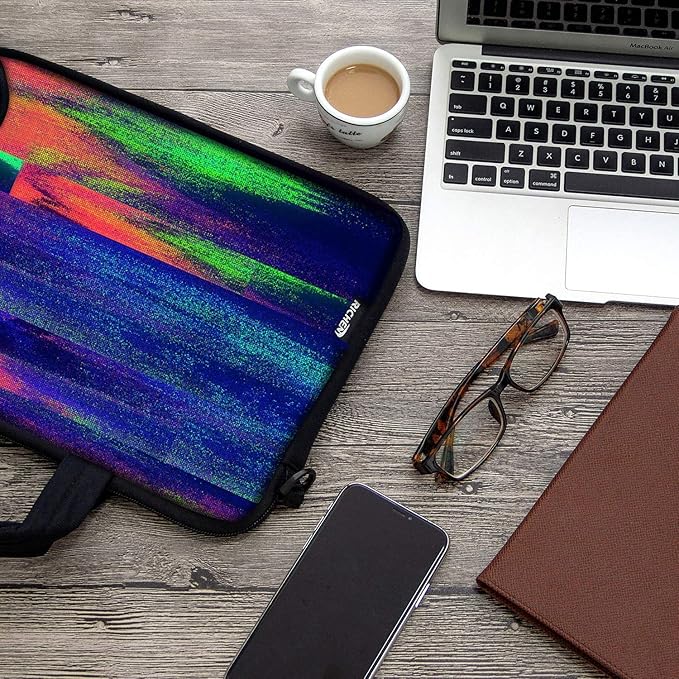 RICHEN 14 15 15.4 15.6 inch Laptop Shoulder Bag Messenger Bag Notebook Handle Sleeve Neoprene Carrying Case with Accessories Pocket (14-15.6 inch, No Signal)