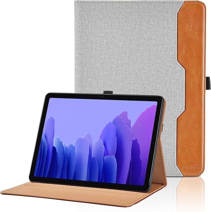 Case for Samsung Galaxy Tab A7 10.4 Inch 2020 (SM-T500/T505/T507) - PU Leather Folio Stand Case with Hand Starp and Pocket, Auto Wake/Sleep Smart Tablet Cover, Black