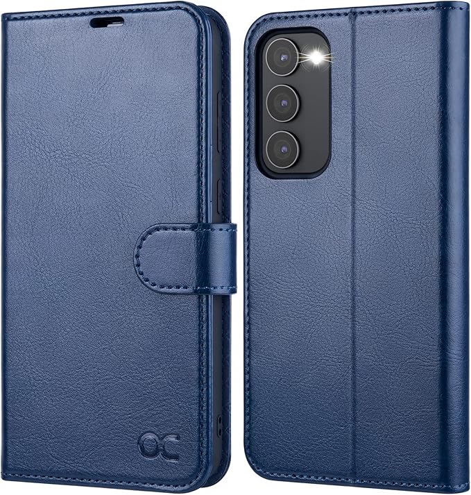 OCASE Compatible with Galaxy S23 5G Wallet Case, PU Leather Flip Folio Case with Card Holders RFID Blocking Kickstand [Shockproof TPU Inner Shell] Phone Cover 6.1 Inch (2023) -Blue