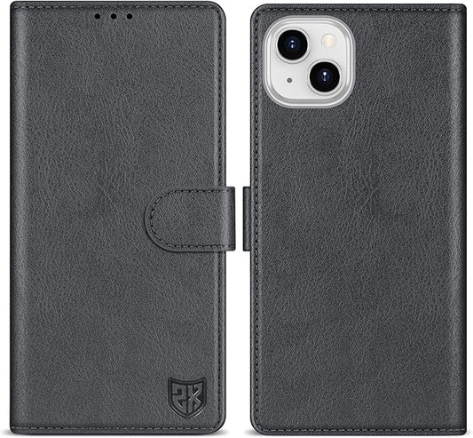 ZZXX for iPhone 15 Wallet Case with [RFID Blocking] Card Slot Kickstand Magnetic Closure Leather Flip Fold Protective Phone Case for iPhone 15 Case Wallet(Grey-6.1 inch)