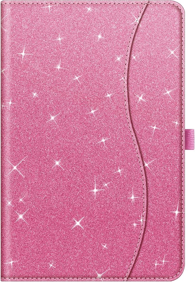 Fintie Case for Samsung Galaxy Tab S10 Lite/ S10 FE/ S9 FE 5G 10.9 Inch/Tab S9 11 Inch with S Pen Holder, Multi-Angle Viewing Protective Cover with Pocket, Auto Sleep/Wake, Glittering Pink