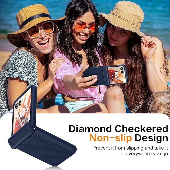 Oterkin Magnetic for Samsung Galaxy Z Flip 7 Case with [Built-in Screen Protector & Hinge Protection][Foldable Invisiable Stand] Military Grade Shockproof Full Body Protection Case for Galaxy Z Flip 7