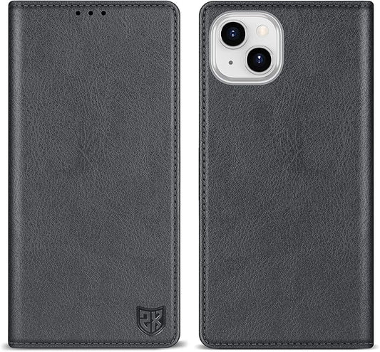 ZZXX for iPhone 15 Plus Wallet Case with [RFID Blocking] Card Slot Stand Strong Magnetic Leather Flip Fold Protective Phone Case for iPhone 15 Plus Case Wallet(Grey-6.7 inch)