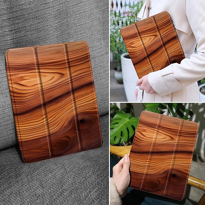 MEEgoodo Case for Samsung Galaxy Tab A9 Plus 11 inch Cover 2024 2023 with S Pen Holder, A9+ Smart Tablet Cases with Leather Trifold Stand+Soft TPU Back Shell+Smart Auto Wake/Sleep, Tree Rings