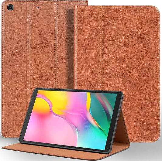 for Samsung Galaxy Tab A 10.1 inch Case 2019 Model(SM-T510/T515/T517) Genuine Leather Cover Protective Shell.Brown