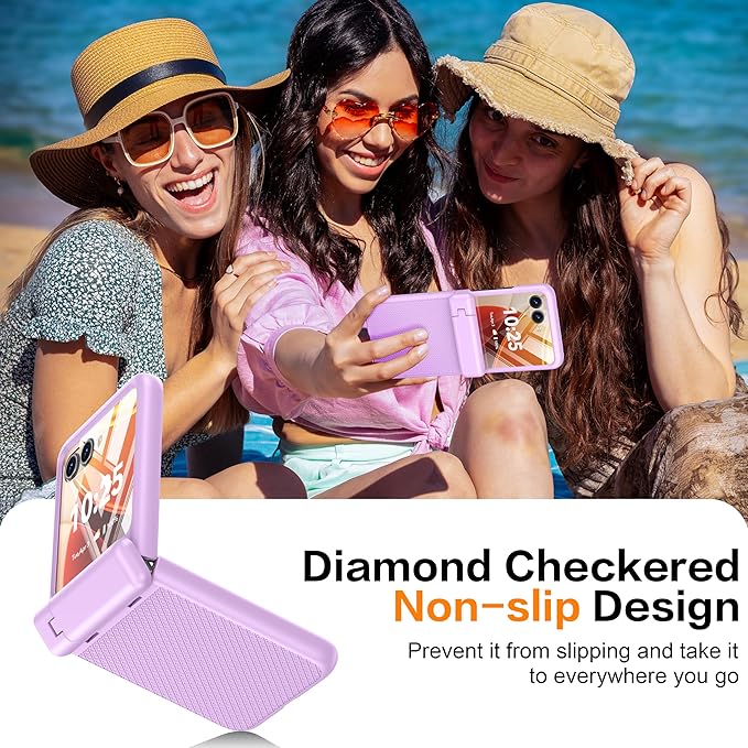 Oterkin Magnetic for Samsung Galaxy Z Flip 7 Case with [Built-in Screen Protector & Hinge Protection][Foldable Invisiable Stand] Military Grade Shockproof Full Body Protection Case for Galaxy Z Flip 7