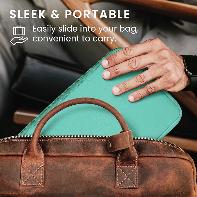 kwmobile Neoprene Pouch Compatible with 8"-8,4" Tablet - Universal Sleeve Case Cover with Zipper for Tablet - Mint