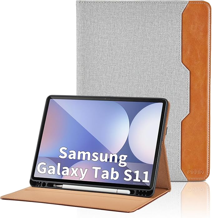 Case for Samsung Galaxy Tab S11 11 Inch 2025(SM-X730/SM-X736B) - PU Leather Folio Case with S Pen Holder and Pocket, Auto Wake/Sleep Smart Tablet Cover, Gray