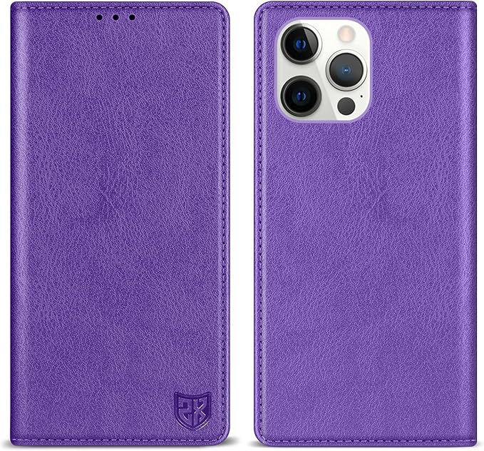 ZZXX for iPhone 15 Pro Max Wallet Case with [RFID Blocking] Card Slot Stand Strong Magnetic Leather Flip Fold Protective Phone Case for iPhone 15 Pro Max Case Wallet(Purple-6.7 inch)