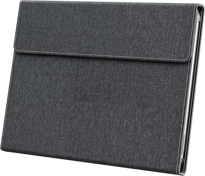 Tablet Case for 2025 New Microsoft Surface Pro 1st Edition 12-inch, PU Leather & Hard Shell Laptop Protective Cover with Multi-Angle Built-in Kickstand & Pen Holder (Black)