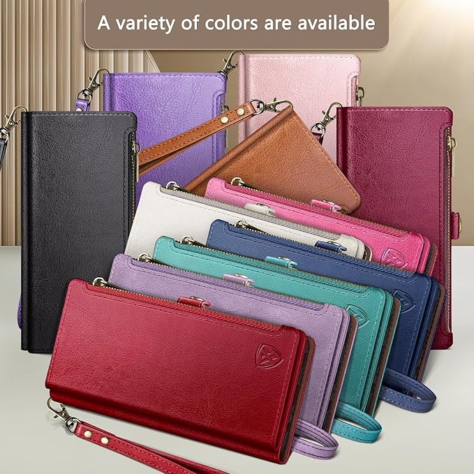 XcaseBar Compatible with Samsung Galaxy S25 Wallet case with Zipper Credit Card Holder【RFID Blocking】,Flip Folio Book PU Leather Phone case Shockproof Cover Men Women for Samsung S25 case Blue