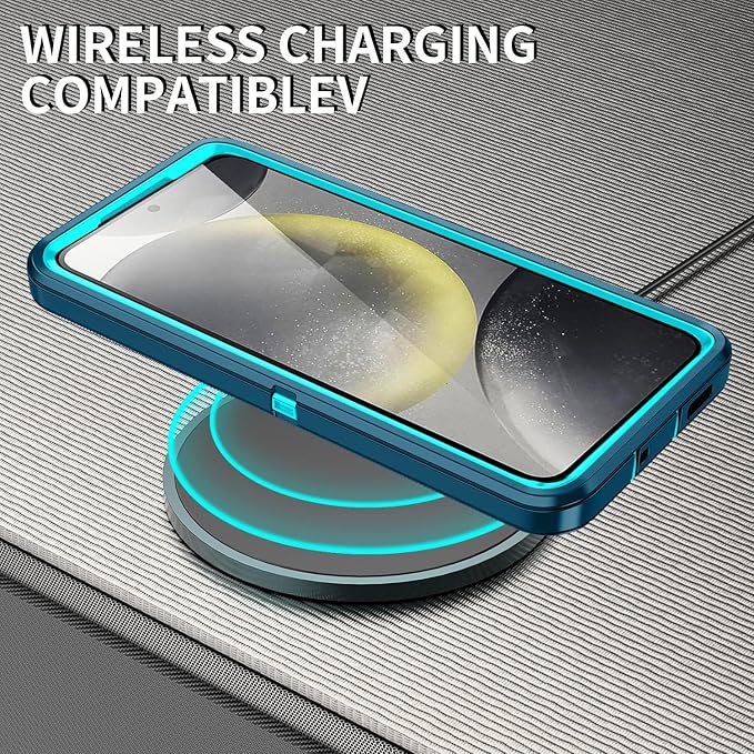 for Galaxy S24 FE 5g Case,Shockproof Dropproof Dustproof 3-Layer Full Body Protection Rugged Heavy Duty High Impact Hard Cover Case for Galaxy S24 FE 6.7 inch,Turquoise