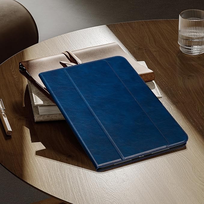 auaua Case for iPad Pro 13 Inch 2024 (M4), with Pencil Holder and Pocket, Multiple Viewing Angles, Magnetic Closure, Auto Sleep/Wake (Blue)