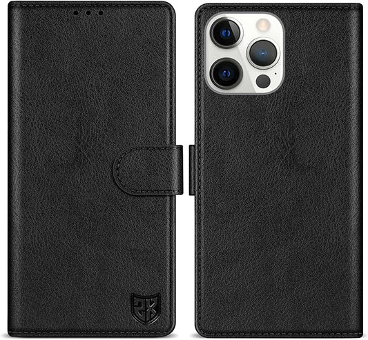 ZZXX for iPhone 14 Pro Max Wallet Case with [RFID Blocking] Card Slot Kickstand Magnetic Closure Leather Flip Fold Protective Phone Case for iPhone 14 Pro Max Case Wallet(Black-6.7 inch)