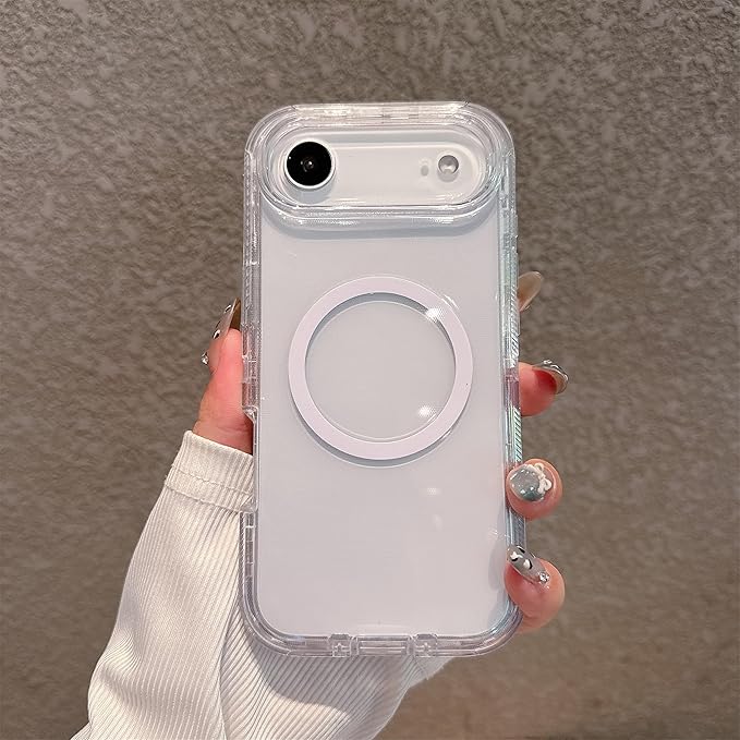 Designed for iPhone 17 Air Case,[Compatible with Magsafe] [Non-Yellowing] [Without Screen Protector] Shockproof/Dust/Drop Proof 3-Layer Full Body Protection Rugged Heavy Duty Cover, Clear