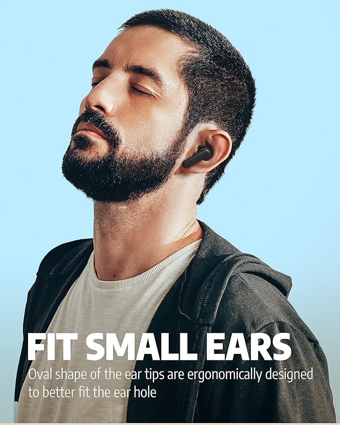 AIHOOR Wireless Earbuds for Music and Sports, Bluetooth 5.3 in-Ear Headphones with Extra Bass, Built-in Mic, Touch Control, USB Charging Case, 30hr Battery Earphones (Matte Black)