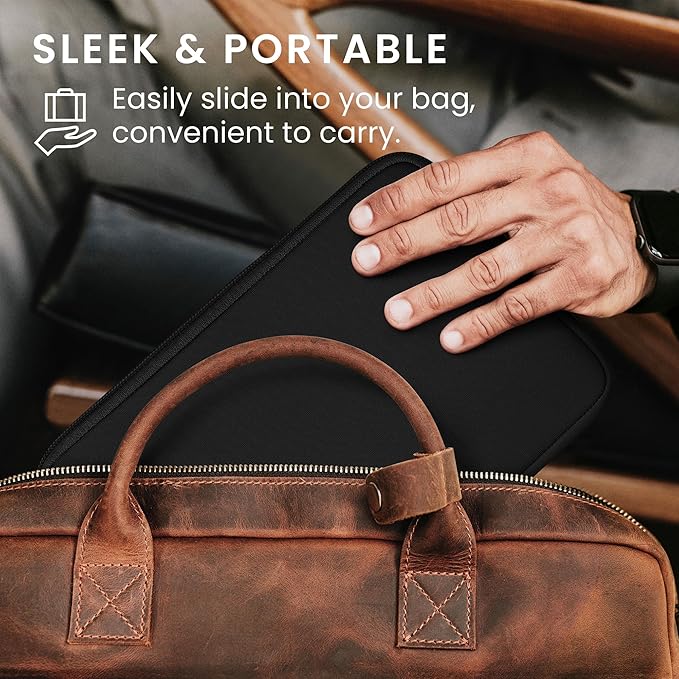 kwmobile Neoprene Pouch Compatible with 8"-8,4" Tablet - Universal Sleeve Case Cover with Zipper for Tablet - Dark Grey