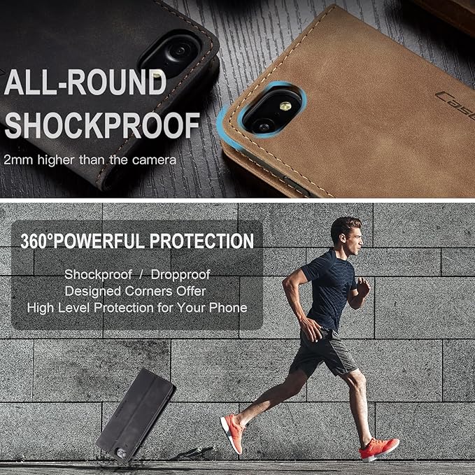 for iPhone 6 / 6S Case, Flip Wallet Leather Case with Card Holder Magnetic Closure Shockproof Kickstand Protective Phone Cases Cover for iPhone 6S,Black