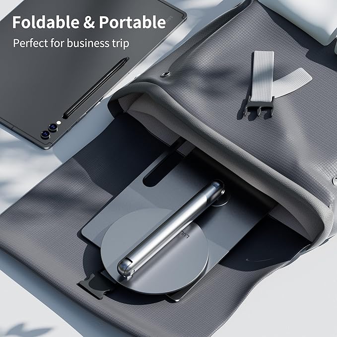 LULULOOK 2025 Magnetic Foldable Stand for Samsung Galaxy Tab S10/S9/S8 Ultra 14.6", Upgraded 360° Rotating Floating Base Full Aluminium Alloy with S-Pen Hole Magnetic Stand for Ultra 14.6 inch