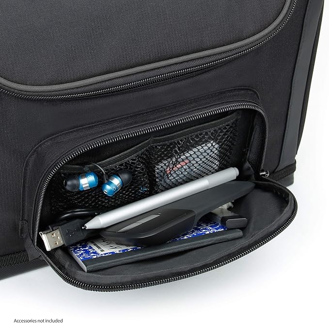 USA Gear Small Messenger Bag Compatible with Microsoft Surface Pro 11th Gen/10/9/8/7, Surface Laptop 13-inch (2025) - Shoulder Bag Travel Tablet Case Fits Accessories, Charger, Keyboard, Mouse (Black)