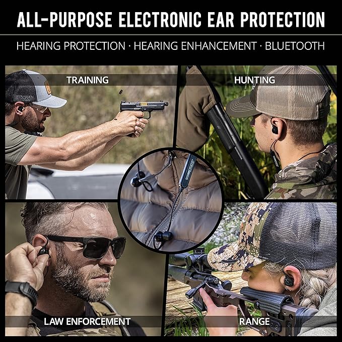 ISOtunes Sport Advance BT Shooting Earbuds: Tactical Bluetooth Hearing Protection (Advance BT-Matte Black)