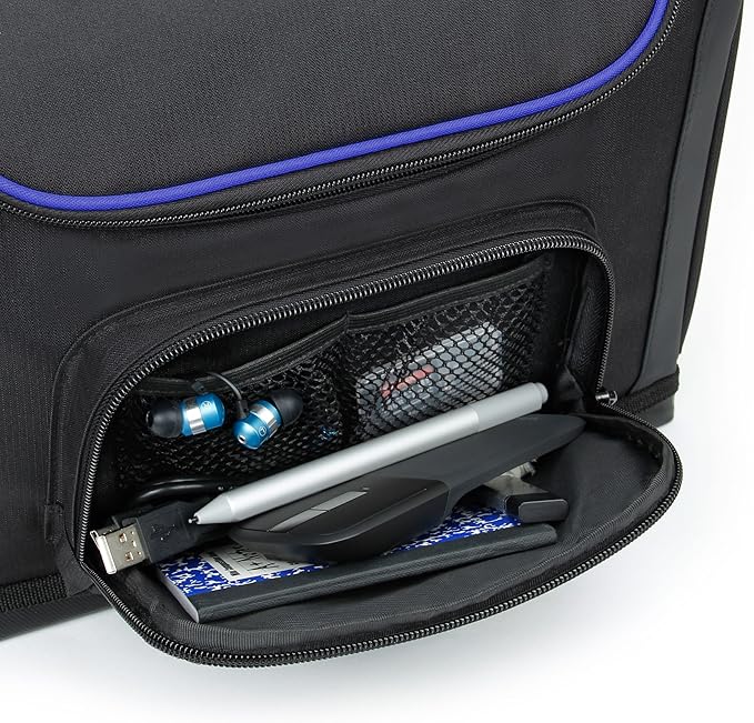 USA Gear Small Messenger Bag Compatible with Microsoft Surface Pro 11th Gen/10/9/8/7, Surface Laptop 13-inch (2025) - Shoulder Bag Travel Tablet Case Fits Accessories, Charger, Keyboard, Mouse (Blue)