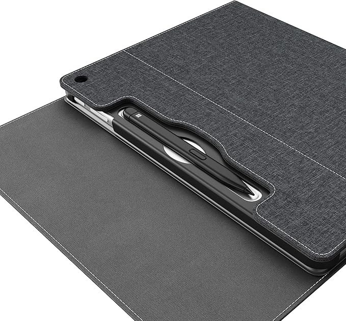 Tablet Case for 2025 New Microsoft Surface Pro 1st Edition 12-inch, PU Leather & Hard Shell Laptop Protective Cover with Multi-Angle Built-in Kickstand & Pen Holder (Black)