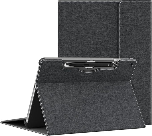 Tablet Case for 2025 New Microsoft Surface Pro 1st Edition 12-inch, PU Leather & Hard Shell Laptop Protective Cover with Multi-Angle Built-in Kickstand & Pen Holder (Black)