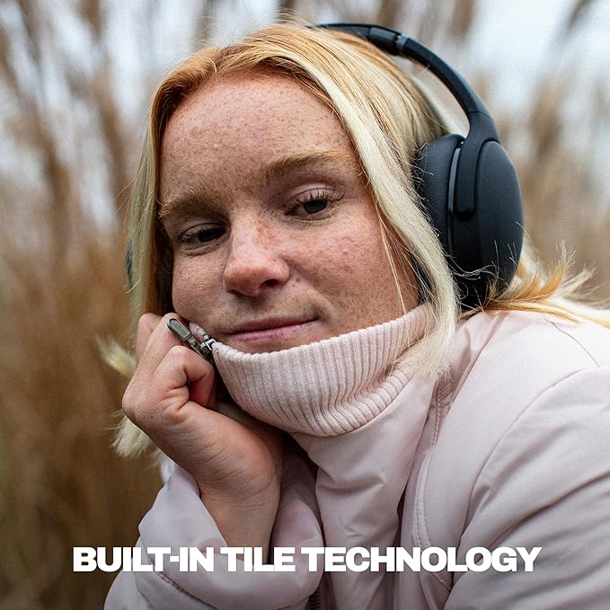 Skullcandy Crusher Evo Wireless Bluetooth Headphones with Multi-Sensory Bass and Charging Cable, Noise Isolating Over-Ear Fit, Up to 40 Hours Battery, Microphone for iPhone Android - True Black