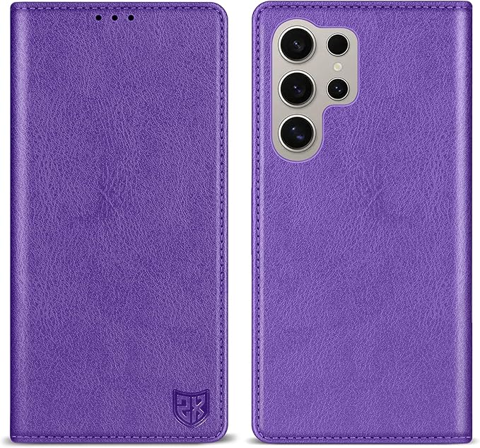 ZZXX for Samsung Galaxy S25 Ultra Wallet Case with [RFID Blocking] Card Slot Stand Strong Magnetic Leather Flip Fold Protective Phone Case for Samsung Galaxy S25 Ultra Case Wallet(Purple-6.8 inch)