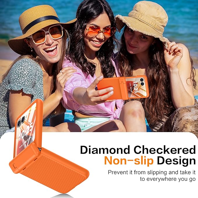 Oterkin Magnetic for Samsung Galaxy Z Flip 7 Case with [Built-in Screen Protector & Hinge Protection][Foldable Invisiable Stand] Military Grade Shockproof Full Body Protection Case for Galaxy Z Flip 7