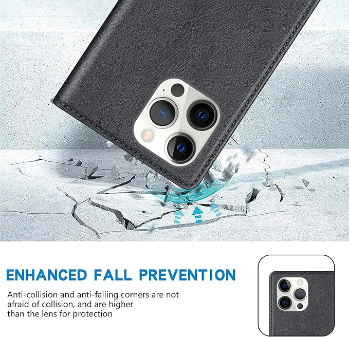 ZZXX for iPhone 15 Pro Max Wallet Case with [RFID Blocking] Card Slot Stand Strong Magnetic Leather Flip Fold Protective Phone Case for iPhone 15 Pro Max Case Wallet(Grey-6.7 inch)