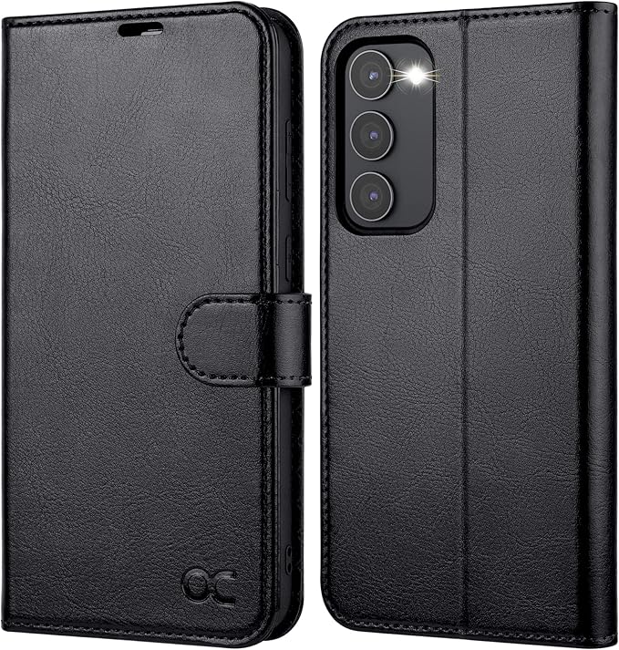 OCASE Compatible with Galaxy S23 5G Wallet Case, PU Leather Flip Folio Case with Card Holders RFID Blocking Kickstand [Shockproof TPU Inner Shell] Phone Cover 6.1 Inch (2023) - Black