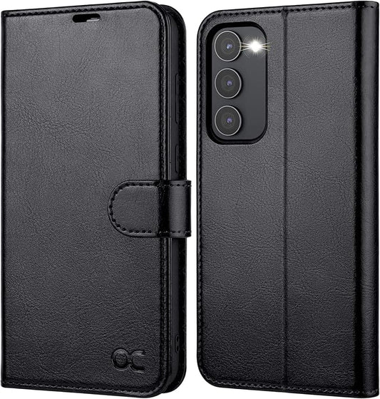 OCASE Compatible with Galaxy S23 5G Wallet Case, PU Leather Flip Folio Case with Card Holders RFID Blocking Kickstand [Shockproof TPU Inner Shell] Phone Cover 6.1 Inch (2023) - Black