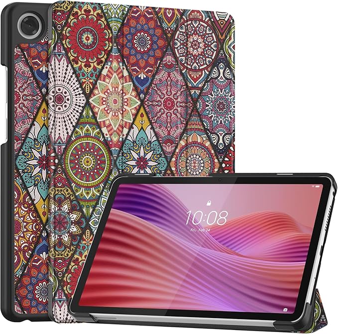 Case for Lenovo Tab One 8.7'' / Tab K9, Folding Folio Ultra-Thin PU Leather Stand Case Cover with Auto Wake/Sleep for Lenovo Tab K9 8.7 Inch Mandala
