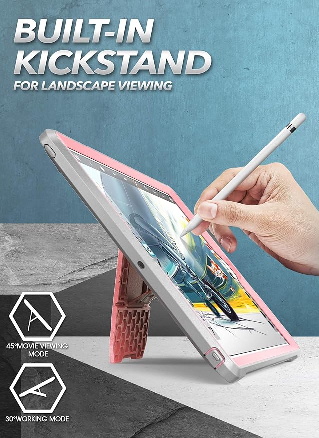 SUPCASE for iPad 9th Generation Case with Screen Protector (Unicorn Beetle Pro), [Built-in Stand] Heavy Duty Rugged Protective Case for iPad 10.2 9th / 8th / 7th Generation (2021/2020/2019), RoseGold