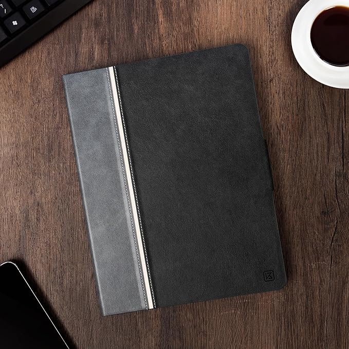 KingBlanc Case for iPad (A16) 11th Generation 11-inch 2025, iPad 10th Generation 10.9" 2022 with Pencil Holder, Vegan Leather Protective Stand Cover, Auto Sleep Wake, Multi-Angle Viewing/Typing, Black