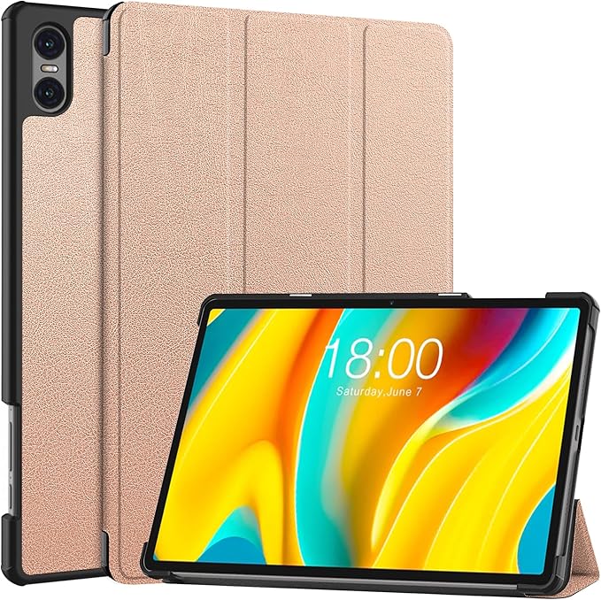 Case for TECLAST T50 Pro 11 inch Tablet, Folding Folio Ultra-Thin PU Leather Stand Case Cover for Teclast T50 Pro Rose Gold